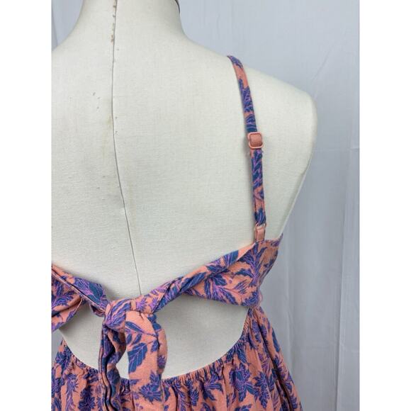 Universal Thread Floral Dress Tie Back Button Front Midi Pockets Cottagecore XS - Picture 4 of 11